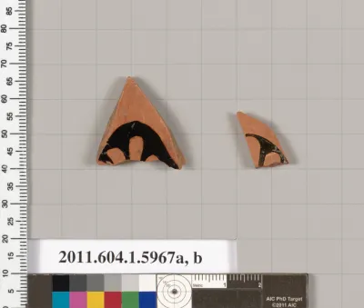 Terracotta fragments of a kylix (drinking cup)