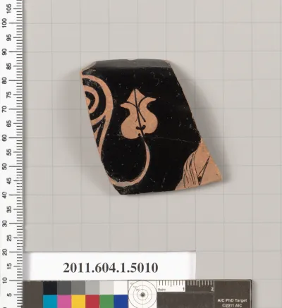 Terracotta rim fragment of a kylix (drinking cup)