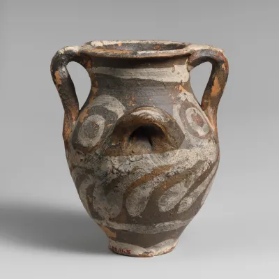 Small terracotta jar with four handles