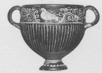 SKYPHOS (SOUTH ITALIAN, GNATHIAN, BLACK GLAZE)