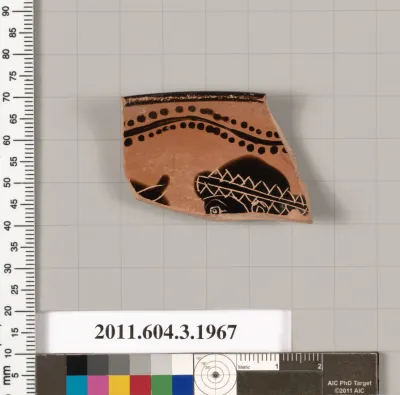 Terracotta fragment of a kylix (drinking cup)