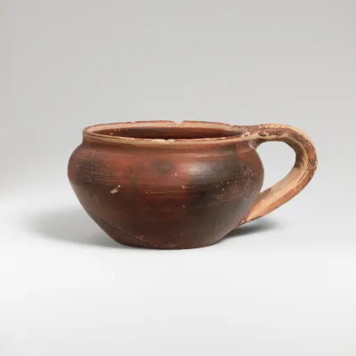 Terracotta one-handled cup