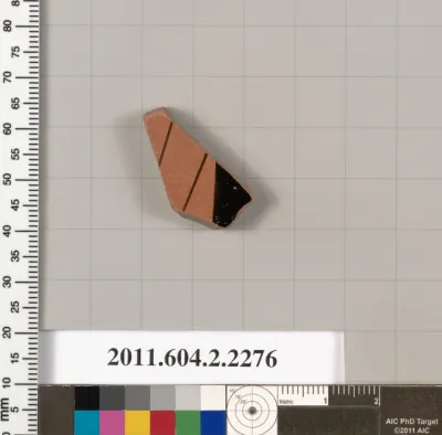 Terracotta fragment of a pot; glazed on the inside
