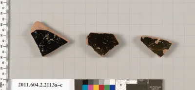 Terracotta fragments of pots; glazed on the inside