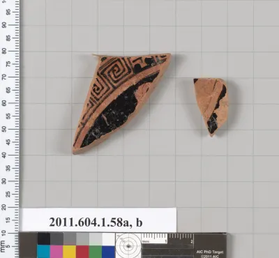 Terracotta fragments of a kylix (drinking cup)