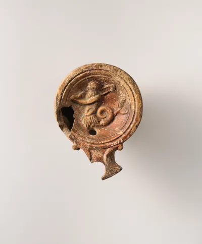 Terracotta oil lamp