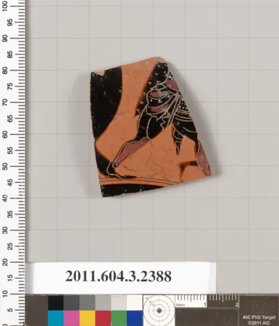 Terracotta fragment of a kylix: eye-cup (drinking cup)