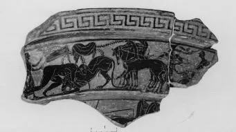 KRATER, VOLUTE, FRAGMENT (ATHENIAN, BLACK-FIGURE)