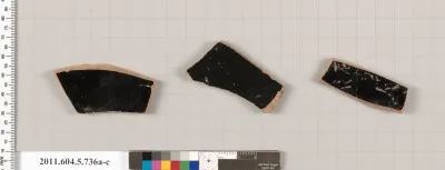 Terracotta fragments of kylikes (drinking cups)
