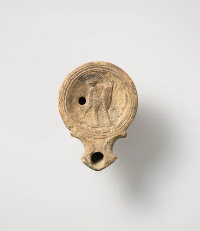 Terracotta oil lamp