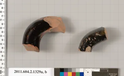 Terracotta fragments of skyphoi (deep drinking cups)