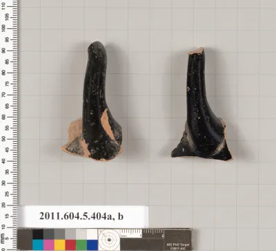 Terracotta fragments of kylikes (drinking cups)