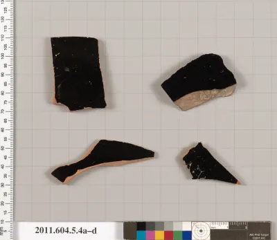 Terracotta fragments of kylikes (drinking cups)