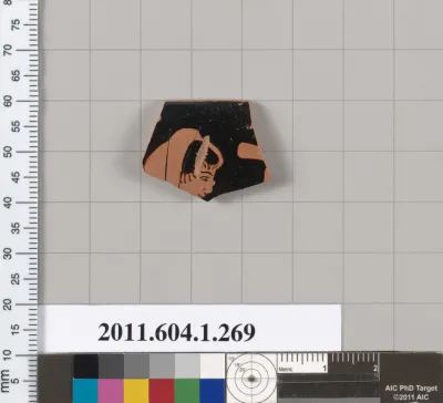 Terracotta rim fragment of a kylix (drinking cup)