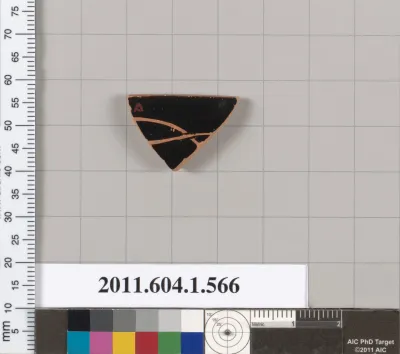 Terracotta rim fragment of a kylix (drinking cup)