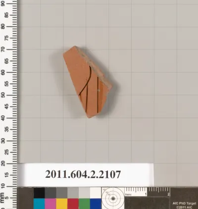 Terracotta fragment of a pot; glazed on the inside