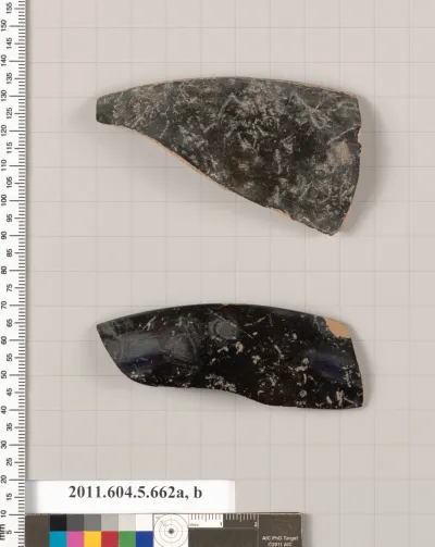 Terracotta rim fragments of kylikes (drinking cups)