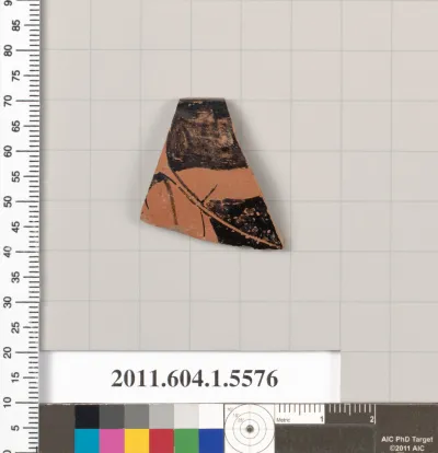 Terracotta rim fragment of a kylix (drinking cup)