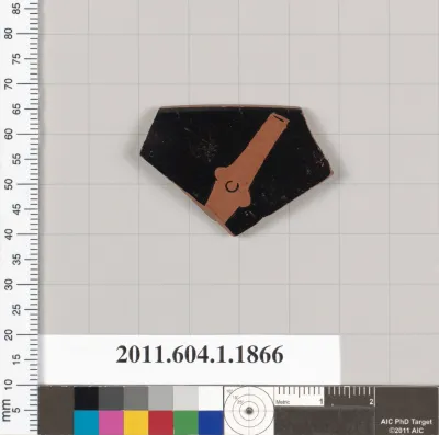 Terracotta rim fragment of a kylix (drinking cup)