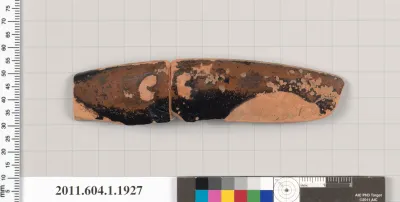 Terracotta rim fragment of a kylix (drinking cup)