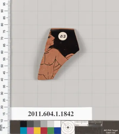 Terracotta rim fragment of a kylix (drinking cup)