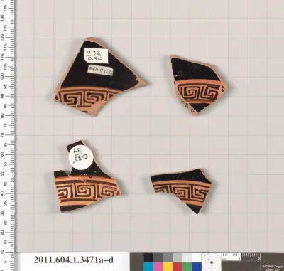 Terracotta fragments of kylikes (drinking cups)