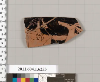 Terracotta rim fragment of a kylix (drinking cup)