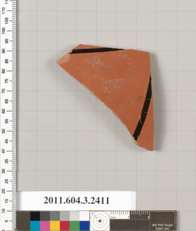 Terracotta fragment of a kylix: eye-cup (drinking cup)