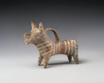 Terracotta vase in the form of a bull