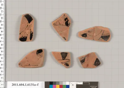 Terracotta fragments of a kylix (drinking cup)
