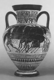 AMPHORA, NECK (ATHENIAN, BLACK-FIGURE)
