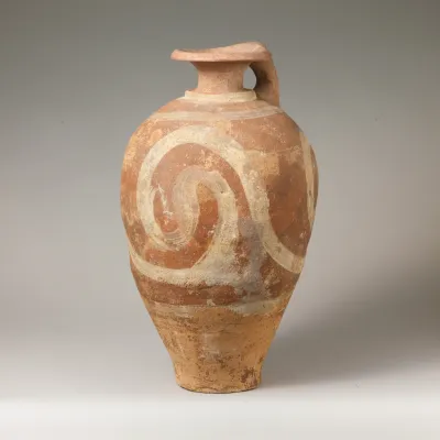 Terracotta jug with spirals