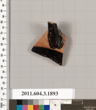 Terracotta fragment of a kylix (drinking cup) or a skyphos (deep drinking cup)?