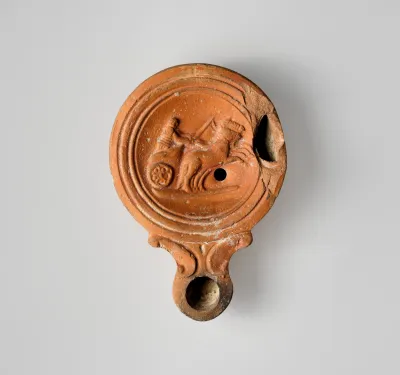 Terracotta oil lamp