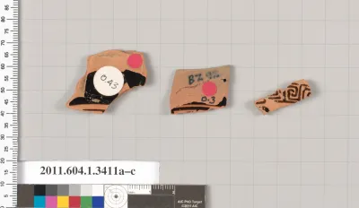 Terracotta fragments of kylikes (drinking cups)