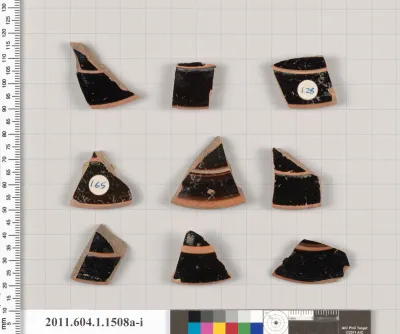 Terracotta fragments of kylikes (drinking cups)