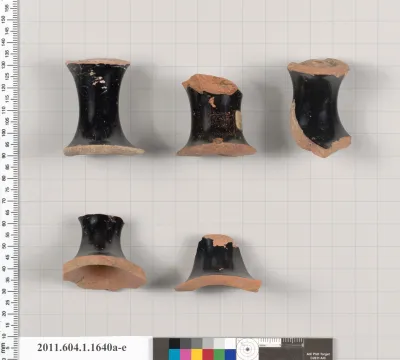 Terracotta fragments of kylikes (drinking cups)