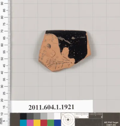 Terracotta rim fragment of a kylix (drinking cup)