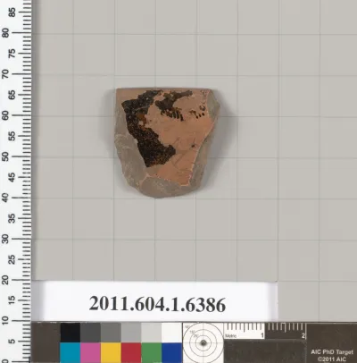 Terracotta rim fragment of a kylix (drinking cup)