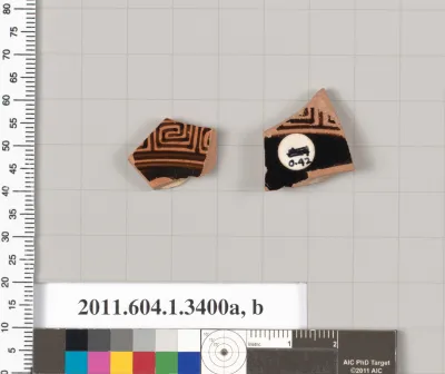 Terracotta fragments of kylikes (drinking cups)