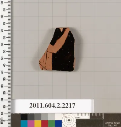 Terracotta fragment of a pot; unglazed on the inside