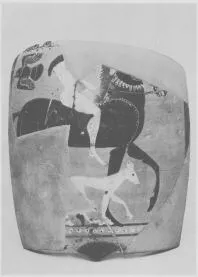 AMPHORA, NECK, FRAGMENT (EAST GREEK, CLAZOMENIAN, BLACK-FIGURE)