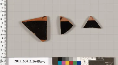 Terracotta fragments of kylikes: Band or lip cups (drinking cups)