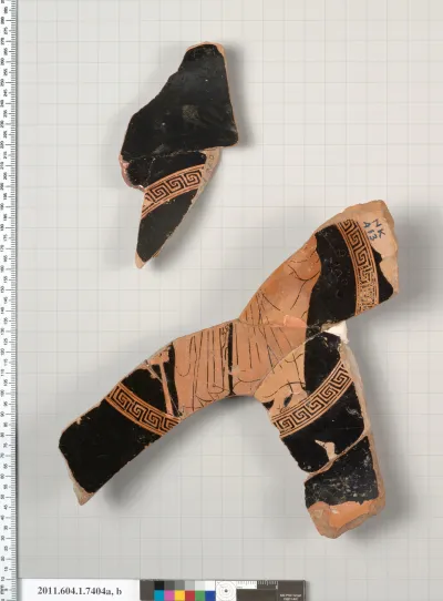 Terracotta fragments of a kylix (drinking cup)