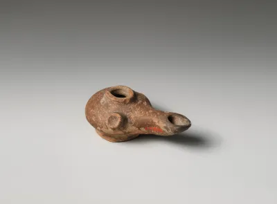 Terracotta oil lamp