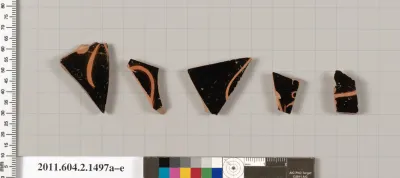 Terracotta fragments of skyphoi (deep drinking cups)