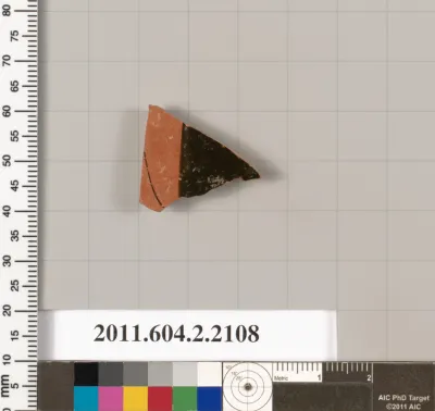 Terracotta fragment of a pot; glazed on the inside