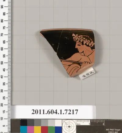 Terracotta rim fragment of a kylix (drinking cup)
