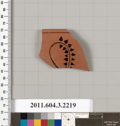 Terracotta rim fragment of a kylix (drinking cup)