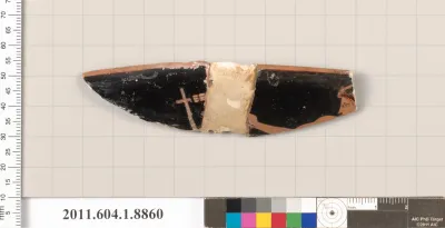 Terracotta rim fragment of a kylix (drinking cup)